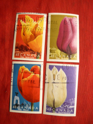 Serie - FLORI nedantelat - 2002 Canada ,4 val.stamp. foto