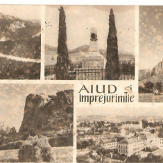 CPI (B825) AIUD SI IMPREJURIMILE - MOZAIC 5 PIESE ( PEISAJ LA BAITA, VALEA AIUDULUI, MONUMENTUL DE LA MIRASLAU, ..., ILUSTRATA CIRCULATA, STAMPILE