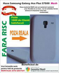 Husa Samsung Galaxy Ace Plus S7500 Alba Case material dur MESH Alb !!!LICHIDARE DE STOC!!! foto