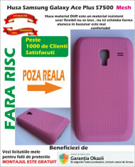 Husa Samsung Galaxy Ace Plus S7500 Roz Case material dur MESH Roz !!!LICHIDARE DE STOC!!! foto