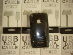 22. Carcasa iPhone 3Gs 16G neagra cu rama inox si ornamente incluse foto