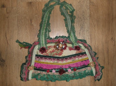 SUPER PRET! Superba geanta handmade noua cu detalii vintage stil Manoush! foto