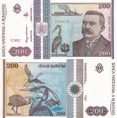 ROMANIA 200 lei 1992 UNC!!! foto