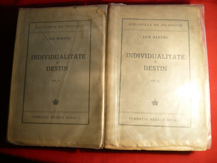 Ion Biberi - Individualitate si Destin -vol I si II -Prima Ed. 1945