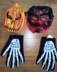 Masca copii Halloween si manusi de schelete foto