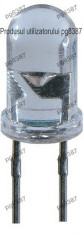 LED 10 mm, rotund, transparent, albastru, 25 mA-142544 foto