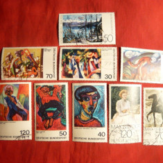 Set 4 serii - Pictura- Impresionismul german , 9val. stamp.