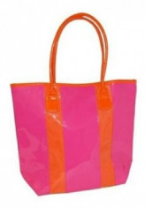 GENTI POSETE GEANTA ELIZABETH ARDEN TOTE BAG PINK, MANERE PORTOCALII, MARE, NOUA, CU ETICHETA. foto