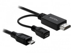 Cablu MHL tata la HDMI de mare viteza tata+USB-micro B mama 1.5 m-82990 foto