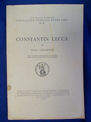 BARBU THEODORESCU - CONSTANTIN LECCA/ACADEMIA ROMANA/1938 foto