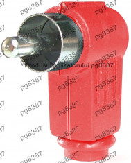 Mufa RCA tata, rosu, plastic, conector RCA tata-2185 foto