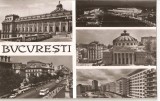 CPI (B960) BUCURESTI, MOZAIC 5 PIESE, EDITURA MERIDIANE, CPCS, ILUSTRATA CIRCULATA, 1965, STAMPILE, TIMBRU FILATELIC, Fotografie