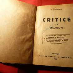 E. Lovinescu- Critice vol IV - Ed. IIa 1920