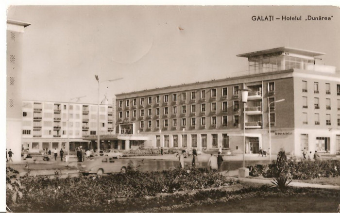 CPI (B951) GALATI - HOTEL DUNAREA, EDITURA MERIDIANE, CPCS, ILUSTRATA CIRCULATA, 1963, STAMPILE, TIMBRU