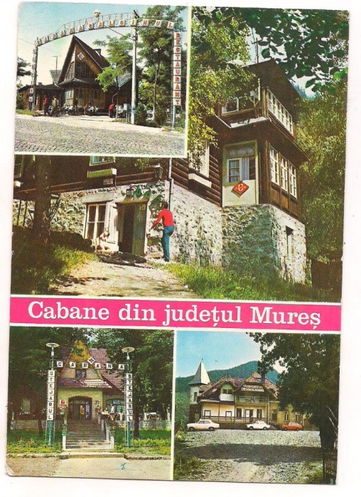 carte postala(ilustrata)-MURES-Cabane din judet
