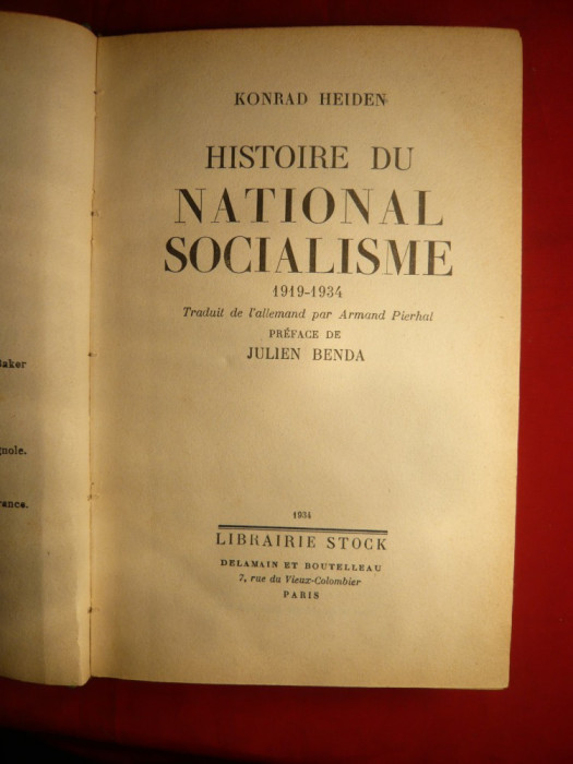 Konrad Heiden - Histoire du National Socialisme -ed. 1934