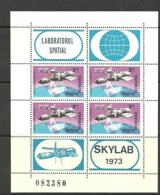 Romania 1974 - COSMOS SKYLAB, BLOC DE 4 nestampilat, Z14 foto