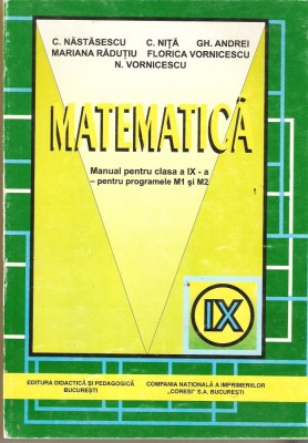 MANUAL Matemaqtica cl. IX-a ptr. programele M1 si M2 foto