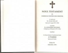 NOUL TESTAMENT AL DOMNULUI NOSTRU ISUS HRISTOS (trad. Episcop greco-catolic Dr. Ioan BALAN - 1937 - - BIBLIA sau SFANTA SCRIPTURA GRECO CATOLICA) foto