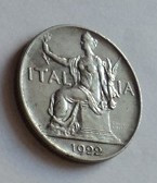 X. 1 lira 1922 Italia foto
