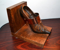 Obiect decorativ deosebit antichitate decor pantof lemn sculptura foto