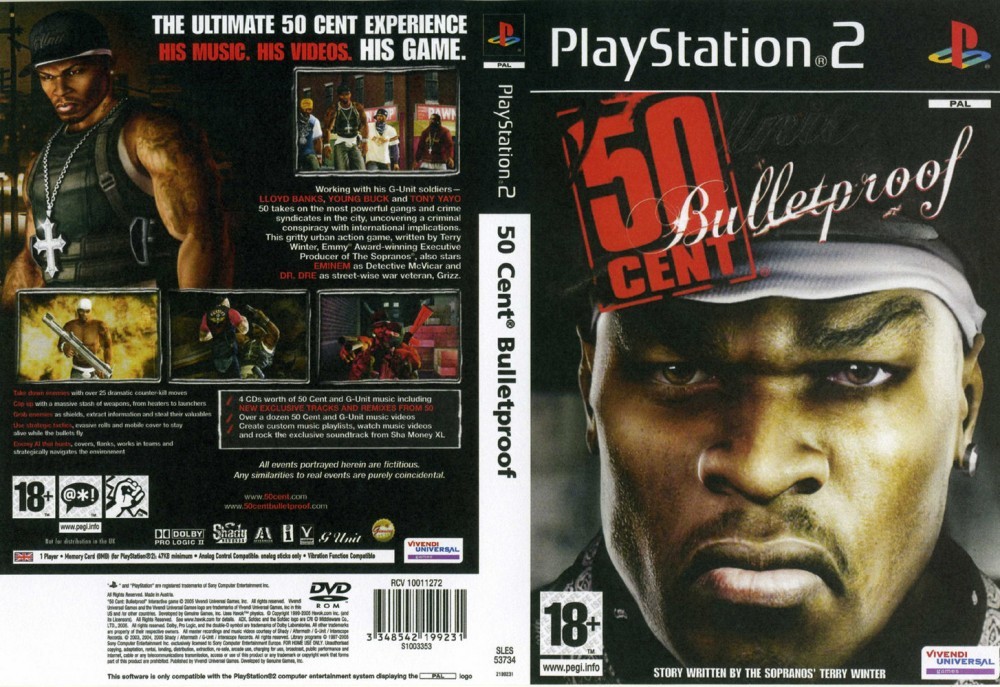 50 Cent Bulletproof Platinum - COMPLET (OVP) - PS2 PAL - Version Française - Bon État