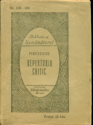 PERPESSICIUS - REPERTORIU CRITIC foto