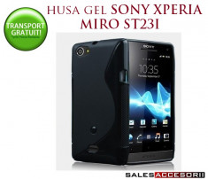 HUSA XPERIA MIRO ST23I SILICON GEL TPU S-LINE NEAGRA - TRANSPORT GRATUIT POSTA RO! foto