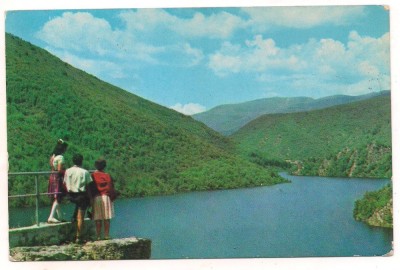carte postala(ilustrata)-HIDROCENTRALA SADU-Lacul de acumulare foto