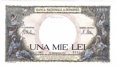 Bancnota 1000 Lei 10 septembrie 1941 UNC.(din teanc cu serii continue) foto