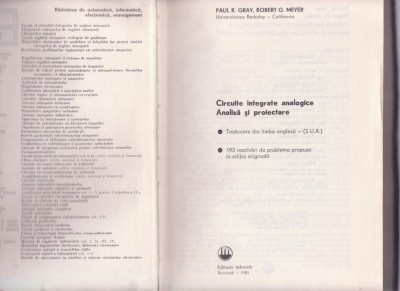 Paul R. Gray si Robert G. Meyer - Circuite integrate - Analiza si proiecte - 911 file foto