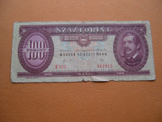 Ungaria 100 forint 1989 ianuarie 10 Budapesta B881 foto