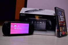 PSP Slim&amp;amp;amp;amp;Lite Piano Black, modat,card 4gb + joc original GTA:Liberty City Stories,stare foartebuna foto