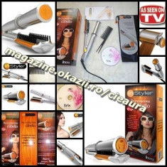 SET 3 in 1 INSTYLER DVD / PERIE / PLACA PROFESIONALA de PAR ROTATIVA pentru ONDULAT COAFAT INTINS PARUL PRODUS NOU ORIGINAL TELESHOPPING AS SEEN ON TV foto