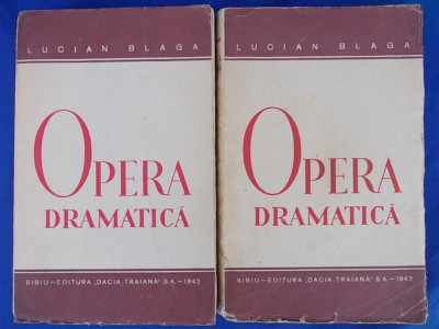 LUCIAN BLAGA-OPERA DRAMATICA/ 2 VOLUME / EDITIA I-A / SIBIU /1942 foto