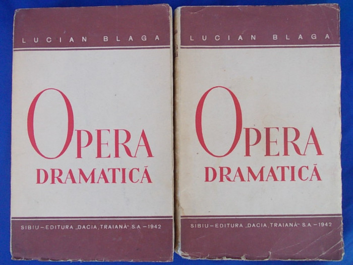 LUCIAN BLAGA-OPERA DRAMATICA/ 2 VOLUME / EDITIA I-A / SIBIU /1942
