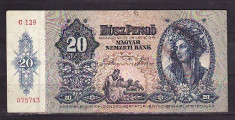 Bancnota-Ungaria,20 Pengo din1941,Bcn.2 foto