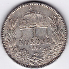 5) Ungaria Austria 1 KORONA/KRONE/COROANA argint 1895 foto