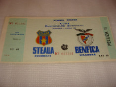 BILET MECI FOTBAL STEAUA - BENFICA semifinala CCE 1988 foto