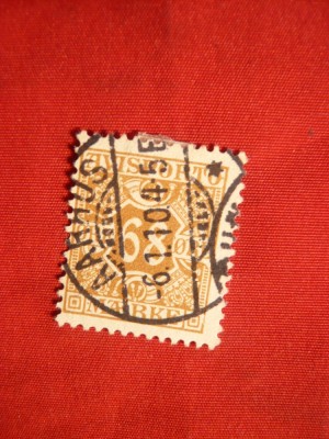 Timbru 68 Ore brun 1907 Danemarca stamp. Porto foto