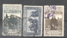 ItaliA 1926 Aniversari, Franciscus, 30C, 1.25L, 5+2.5L, stamp. AM.120 foto
