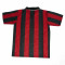 Echipamente / compleuri de fotbal rosu-negru (model AC Milan). Tricou+ sort + jambiere seniori si copii