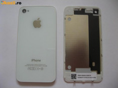 Carcasa Capac Baterie Spate din sticla ORIGINAL ORIGINALA Apple iPhone 4S - 8GB 16GB 32GB 64GB White Alba foto