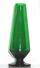 Vaza goblet semicristal verde smarald hand blown - design Monica Bratt &amp;#039;50 - Reijmyre Suedia foto