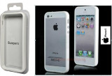 Bumper alb plastic iphone 5 5G + folie protectie ecran