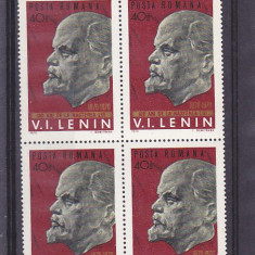 Lenin ,bloc 4x nr 725 Romania.