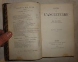 H. Taine NOTES SUR L ANGLETERRE 6e ed. Hachette 1880 legata