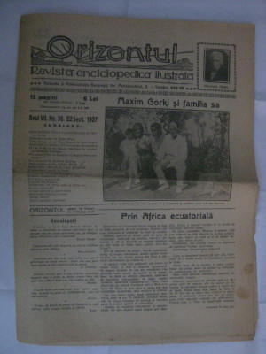 ZIARUL ORIZONTUL DIN 22 SEPTEMBRIE 1927 foto