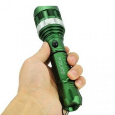 Lanterna Verde Aluminiu Profesionala Cu Acumulator Si Led Cree foto