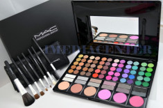 Trusa machiaj fard farduri MAC 78 culori farduri pudra si blush trusa farduri + Set 7 pensule machiaj MAC Black CADOUL PERFECT foto